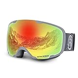 LEMEGO Skibrille Ski Goggles Snowboardbrille Doppel-Objektiv Anti-Fog Schneebrille OTG UV-Schutz Ski Schutzbrille Helm Kompatibel Snowboard Brille für Brillenträger Herren Damen