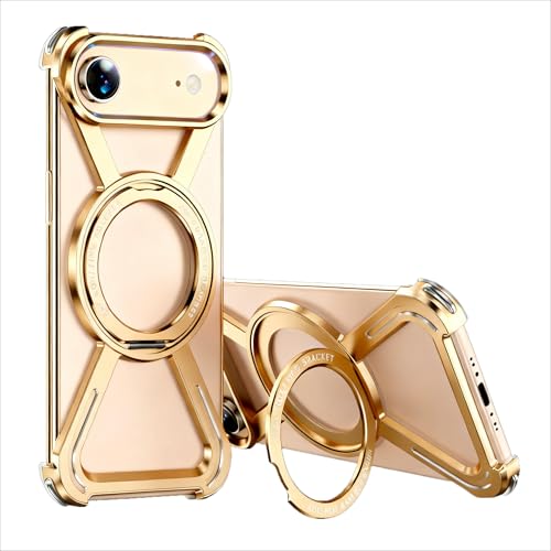 Coque squelette iPhone 17 Air en finition titane avec anneau rotatif premium