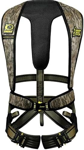 Hunter Safety System Ultra-Lite Harness - Shock Absorbing Safety Harness - Hunting Gear and Durable Hunting Equipment Mossy Oak Bottomland Small/Medium