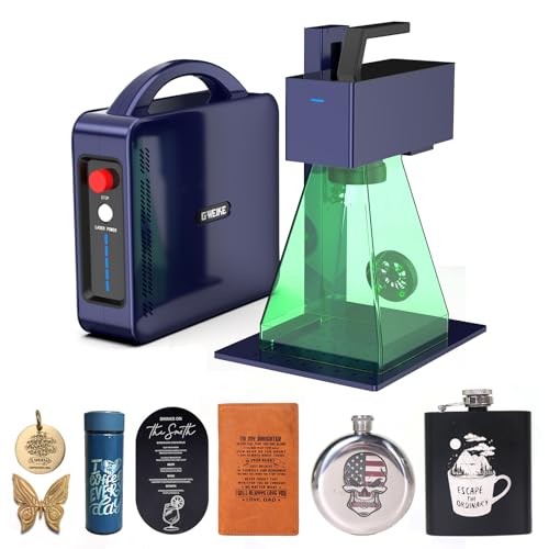 GWEIKE G2 Pro 30W Faserlasergravierer, 15000 mm/s schnelle Lasergraviermaschine mit 3D- und Tiefengravur, 150x150mm Arbeitsbereich, tragbare Lasermarkiermaschine für Metall, Schmuck, Hundemarken