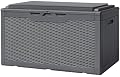 Greesum 100 Gallon Resin Deck Box Large Outdoor Storage with Cushions for Patio Furniture, Garden Tools, Pool Supplies, Weatherproof and UV Resistant, Lockable, Gray