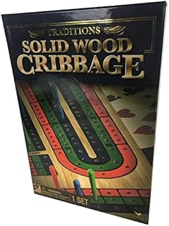 Spin Master 6040399 Traditions Solid Wood Cribbage Board Game