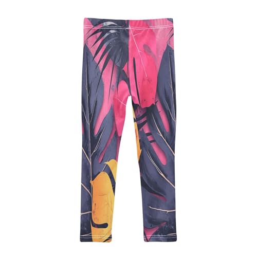 Toddler Girls Leggings Printed Yoga Pants Leggings Yellow Pink Leaf for Kids2