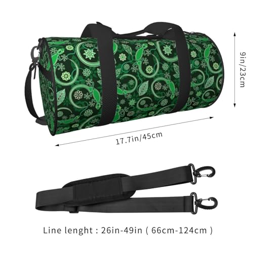Travel Duffle Bag, Abstract Gecko Lizard Green Sports Gym Bag for Women Men, Carry On Bag Weekender Overnight Duffel Bag, Personal Item Travel Bag2