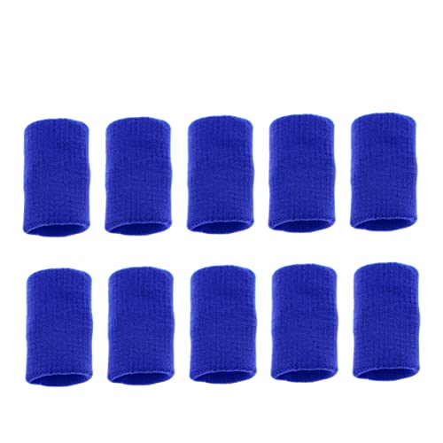 COLLBATH 10 Pcs Finger Sleeves Finger Brace Basketball Finger Cots Finger Splints Volleyball Finger Sweatband Finger Protector Sleeve Pinky Finger Splint Thumb Protector Blue
