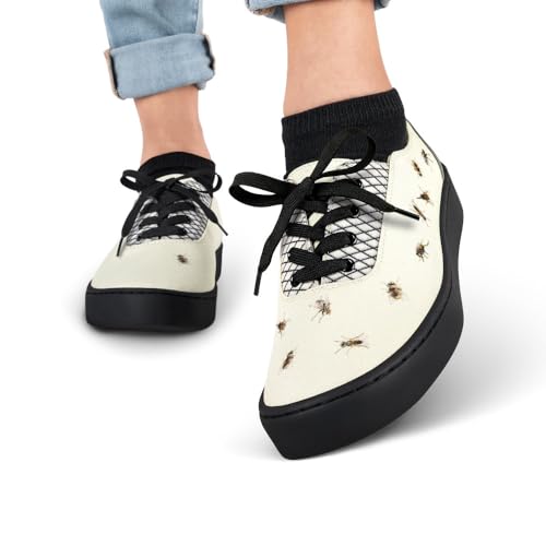 Image of Hot Chocolate Design All-Day Women's Lace-Up Sneakers | Canvas Upper, Cushioned Footbed with Arch Support, Flexible Rubber Outsole, Vegan Construction, Casual Everyday Sneakers