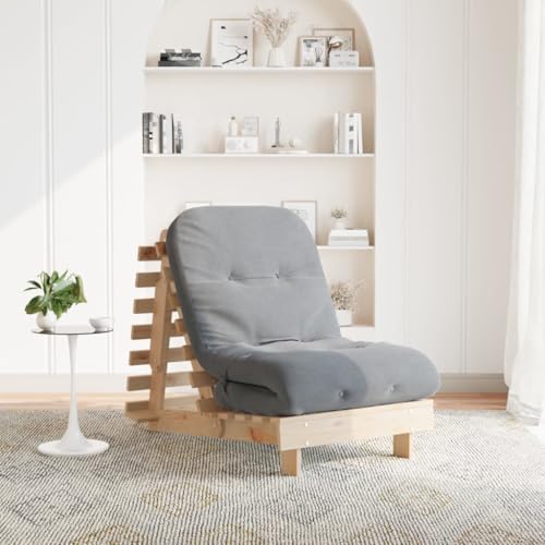 Genérico Futón sofá Cama con colchón Madera Maciza de Pino 70x206x11 cm Mobiliario,Futones Marrón 19 kg