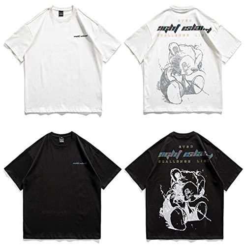 T-shirt hip-hop streetwear XYXIONGMAO noir réfléchissant - 7