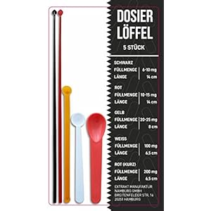 Doseerlepel, maatlepels, set van 7 stuks, 6 mg tot 1000 mg (1 g) nauwkeurig doseren, microdoseerhulp voor milligram nauwkeurige dosering