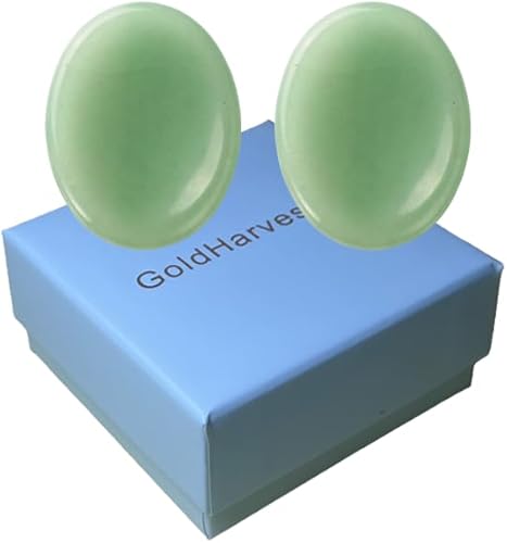 Miniatura 6 de Piedra de calcedonia azul para la ansiedad para el pulgar, cristales curativos ovalados tallados a mano, piedras naturales fáciles de llevar,