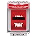 Safety Technology International, Inc. STI-13010FR Universal Stopper®, Flush Mount and Fire label, Indoor/Outdoor Protective Polycarbonate Cover for Pull Stations or Call Points, Red