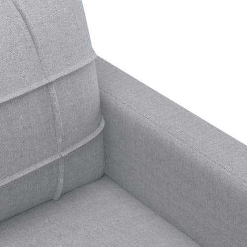 vidaXL Sofagarnitur 3-TLG., Sessel Couch mit Kissen, Sofa Wohnzimmersofa mit Armlehnen, Couchgarnitur Designsofa Sitzmöbel Polstermöbel, Hellgrau Stoff – Bild 7
