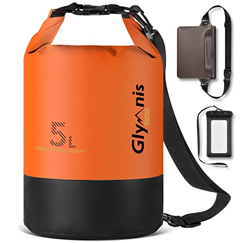 Image of Glymnis Dry Bag 5L 10L 20L Waterproof Bag with Waterproof Pouch Bag + Phone Case and Adjustable Shoulder Strap for Kayaking Boating Fishing Rafting Swimming Camping Snowboarding
