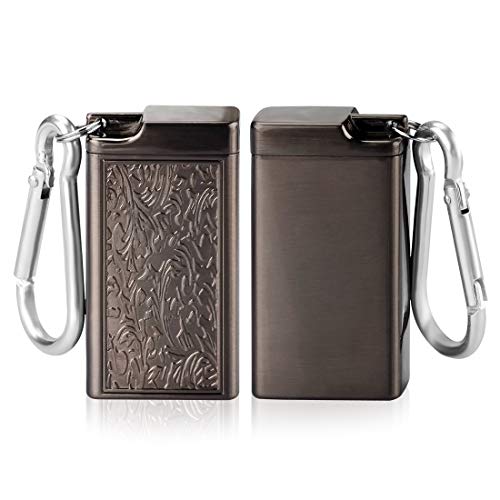 Linkidea 2 Pack Metal Ashtray with Lid, Small Outdoor Portable Cigarettes Cigars Ashtray for Travelling Camping, Picnic - Image 2