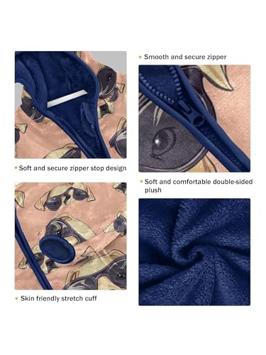 Sunglasses Dogs Girls Fleece Jacket Girls Fall Jacket Boys Coats Zip Up Hoodie Children Sherpa Warm Outerwear 2-10T3