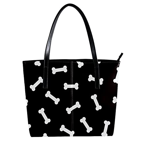 Sac fourre-tout léger cabas femme motif os noir et blanc multicolore tendance été