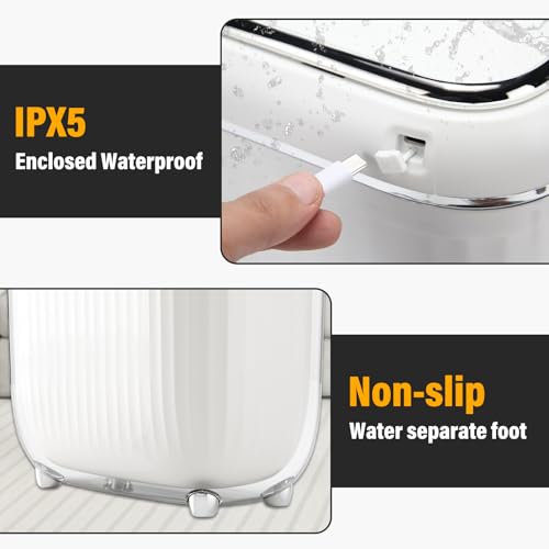 Image of Slim Bathroom Trash Can with Lid 3.7 Gal Rechargable Smart Motion Sensor Trash Can Bedroom Automatic Touchless Garbage Can with Lid Trash Bin for Bathroom Bedroom Office Kitchen