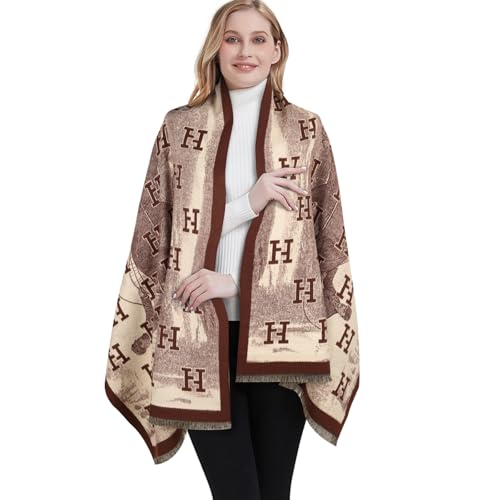 Aurolran Scarfs for Women Pashmina Silky Shawl Wrap for Evening Dressing Blanket Open Front Poncho Cape