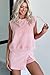 Fashionable Summer 2-Piece Dress Set: Sleeveless Tank and Split Skirt in Soft Pink | (US 8-10) M