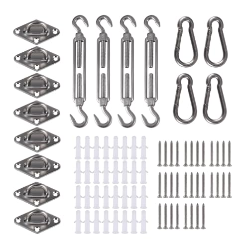 Turnbuckle de acero inoxidable 304 con placas y ganchos para toldo miniatura 2