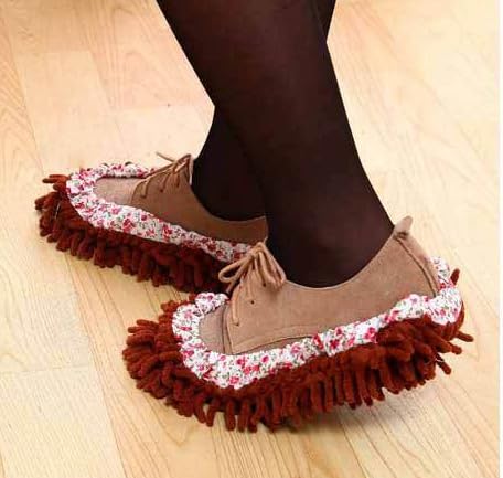 1 Pair Mop Slipper Shoes Cover Soft Washable Microfiber Shoes Cover Reusable Foot Socks for Floor Polishing Sweeping Mop Tool
