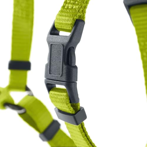 Hunter Geschirr London Vario Rapid | Limette | Größe Mini 18-30/XXS | 4-Fach verstellbar | mit Sicherheitsverschluss | weich & flexibel | reißfest & schnelltrocknend | leicht & pflegeleicht