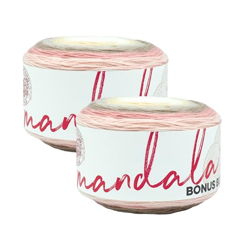 Lion Brand Yarn Mandala Bonus Bundle Multicolor Yarn for Knitting Crocheting and Crafting 2 Cakes Meowth