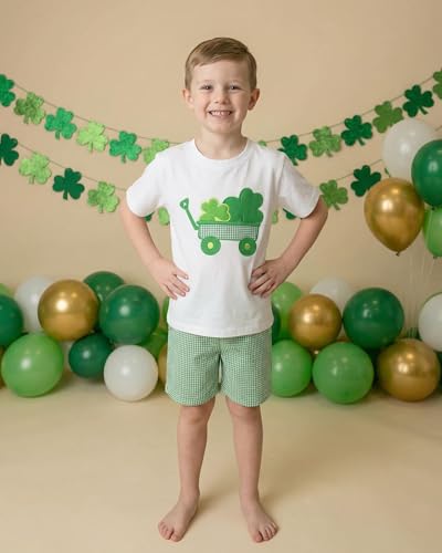 Image of Unique Baby Boys 2pc Shorts Set Outfit Short Sleeve Shirt with Embroidery Design and Shorts