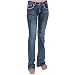 Sexy Couture S201-PB Women Rhinestone Embroidery Flap Rear Pocket Bootcut Jeans