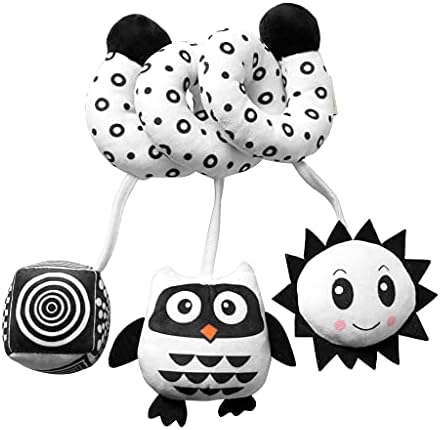 KAKIBLIN Crib Decorations Toy, Spiral Pram Toys for Babies Plush Toys for Crib Bed Stroller Spiral Plush Toys Car Seat Travel Toy for Infant, Owl