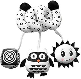 KAKIBLIN Crib Decorations Toy, Spiral Pram Toys for Babies Plush Toys for Crib Bed Stroller Spiral Plush Toys Car Seat Travel Toy for Infant, Owl