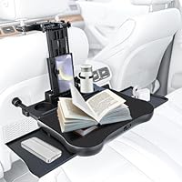 Auto Tisch Rücksitz Beifahrer, Klappbarer Auto Esstisch mit Getränkehalter & Handyhalter, Faltbarer Rücksitz Schreibtisch für Kinder Erwachsene, Laptop Tisch für Reisen Arbeiten Essen, 20kg Belastbar