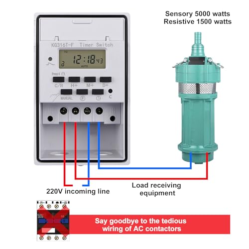 Interrupteur à relais programmable 220V avec minuterie numérique LCD et minuteur 10A - 6
