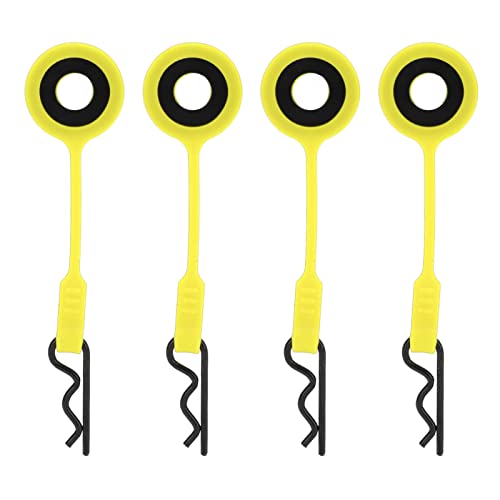 Oumefar 4PCS RC Body Clips Pins RC Car Parts,RC Car Shell Body Fixed Clips Retainer Silicone Metal Universal for 1/10 Model Car (Yellow)