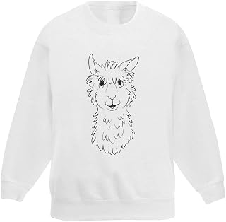 Azeeda 'Llama Face' Kid's Sweatshirt/Jumper (7-8 Years) (KW00038757)