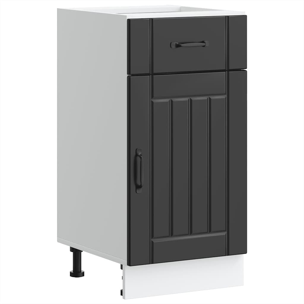 vidaXL Kitchen Base Cabinet Lucca Black Engineered Wood