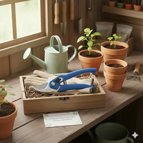 Image of Hand Pruner Cutter - 1 Piece (Blue Colour) | Heavy Duty Gardening Tools Grass Cutter, Plant Cutter for Home Garden, Wood Branch Trimmer, Garden Tools Accessories (Steel Blades, Assorted)