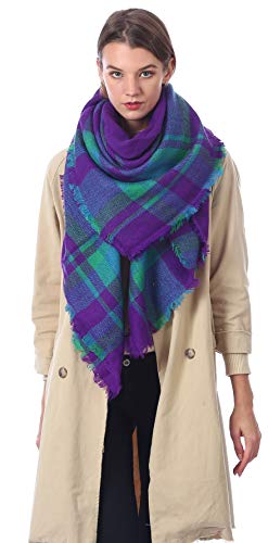 Plaid Scarf Soft Warm Tartan Shawl Cape Blanket Scarves Fashion Wrap2