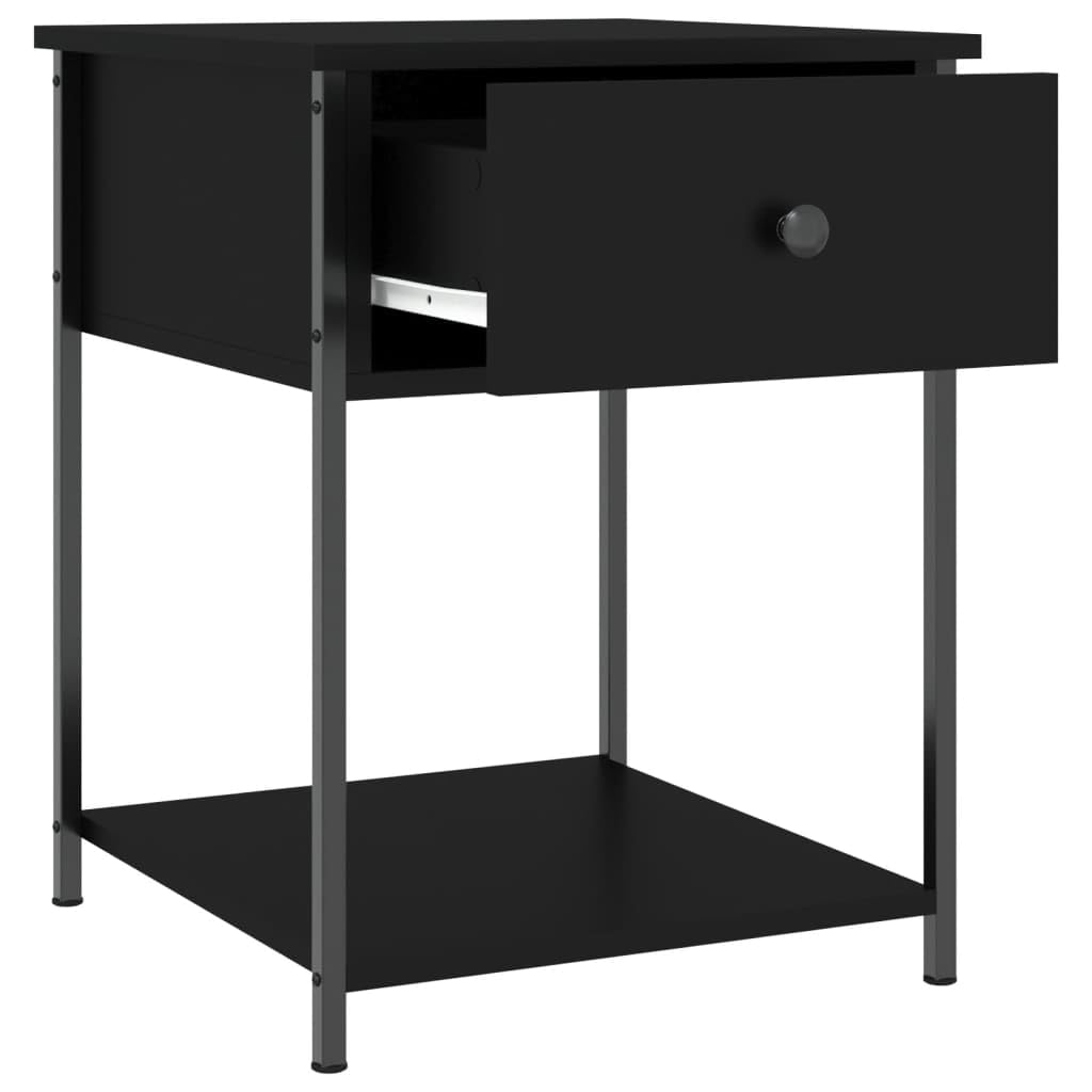 Mobiletto portaoggetti Comodino per camera da lettoComodini 2 pz Neri 44x45x58 cm in Legno MultistratoAdatto alle camere da letto