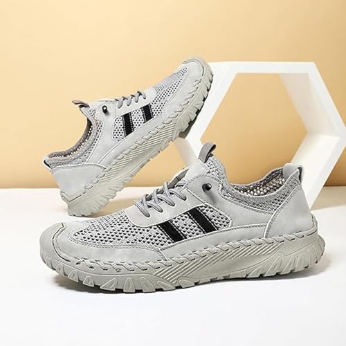 Zenfaze Orthopedic Shoes for Men, Zenfaze Slip on Orthopedic Hiking Shoes with Arch Support, Elastic Laces Light Breathable Non-Slip Mesh Sneakers for Hiking,Sports,Driving3