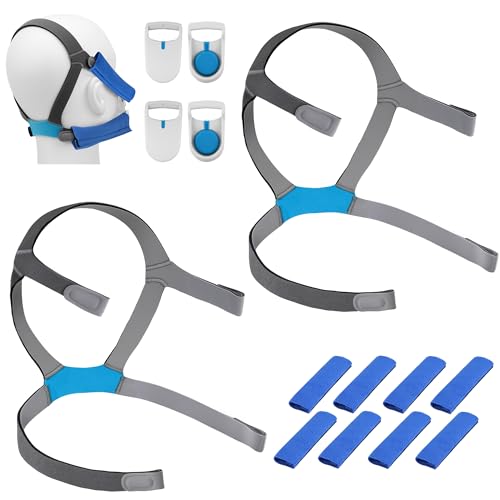 YBWM 2 Pack F40 Replacement Headgear with Magnetic Clips and Strap Cover Adjustable Soft AirFit F40 Headgear Strap for All-Night Comfort & Extended Wear Compatible with Airfit F40 Mask