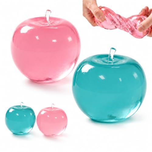 2 PCS Apple Squishy Squishys Appled Slushy Apples Squishyss Maltose Squishys Green Appleds Squishy Soft Sensory Tool Two Colourful Stress Relief Apples Pink and Blue Maltose Design