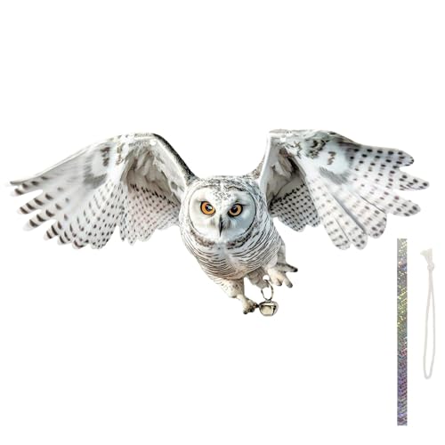 Adorno para asustar pájaros, señuelo de búho de doble cara, sonido reflectante, repelente de pájaros, artefacto, dispositivos de control de pájaros, halcón, búho falso, alta eficiencia para jardín,