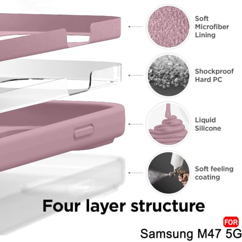 Image of TheGiftKart Genuine Liquid Silicone Back Cover Case for Samsung Galaxy M47 5G | Soft Micro-Fibre Lining Inside | Camera Protection Bump | Shockproof Back Cover Case for Samsung M47 (Silicone, Pink)