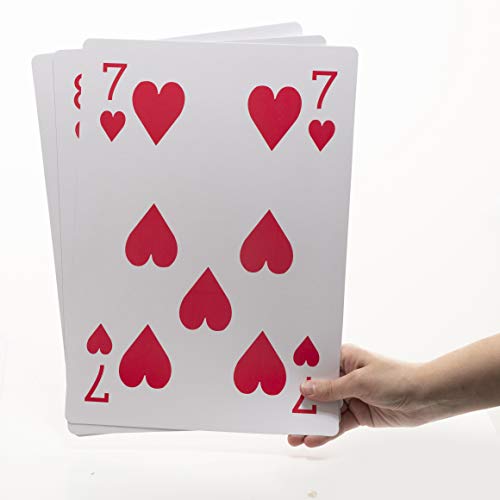 Prextex Jumbo Playing Cards - Full Deck Poker - Giant Cards Fun for All Ages! - Size 8.5 x 11 Inches