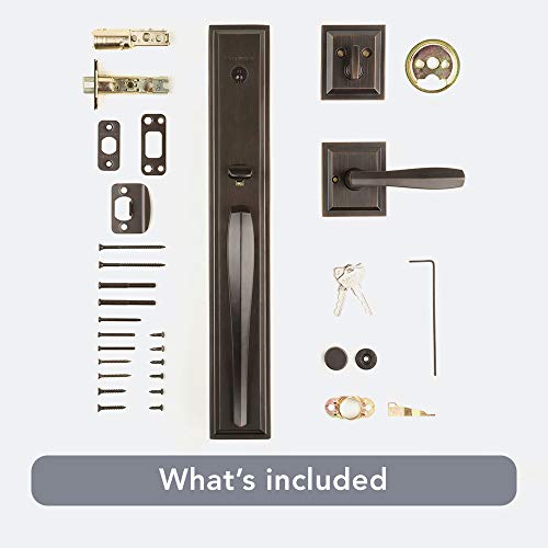 Baldwin Torrey Pines, Front Entry Handleset With Interior Lever, Featuring Smartkey Deadbolt Re-Key Technology And Microban Protection, In Venetian Bronze #TOP7