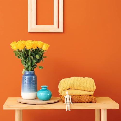Image of HOME13 Self Adhesive Wallpaper Oarnge Matte Removable and Decorative Vinyl Wallpaper for Kitchen Countertop Cabinets Table 2 Ft x 4 Ft with 2pcs