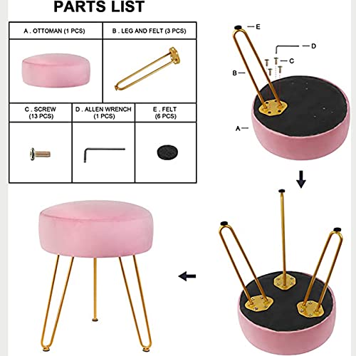Taburete de terciopelo para tocador moderno y salón 8