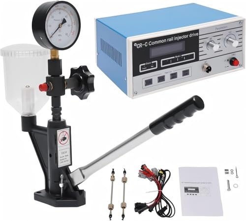 CR-C Common Rail Injector Tester Kit, 600 Bar 8000PSI Multifunction Fuel Injector Tester, Diesel Injector Testing Machine + S60H Fuel Nozzle (Kit)