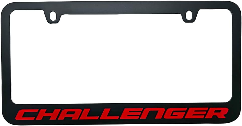 Eurosport Dodge Challenger Stealth Blackout License Plate Frame (Black with Red)